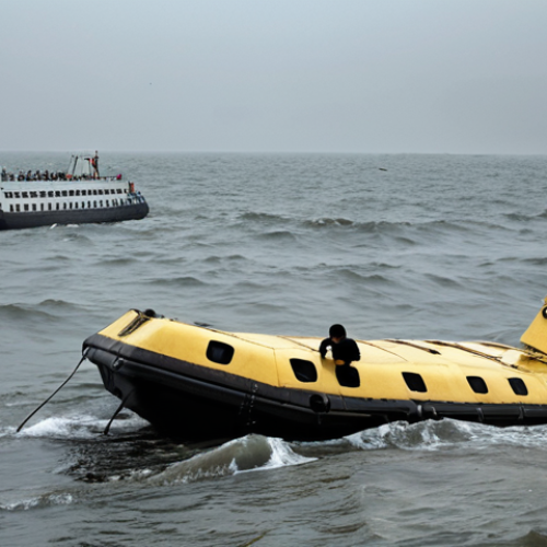 **

A capsized ferry, the Sewol, sinking into dark, cold water.  Distraught parents watch from the shore, their faces etched with worry and grief. Rescue boats are present, but the scene conveys a sense of hopelessness and slow response. Overcast sky, turbulent sea.

**