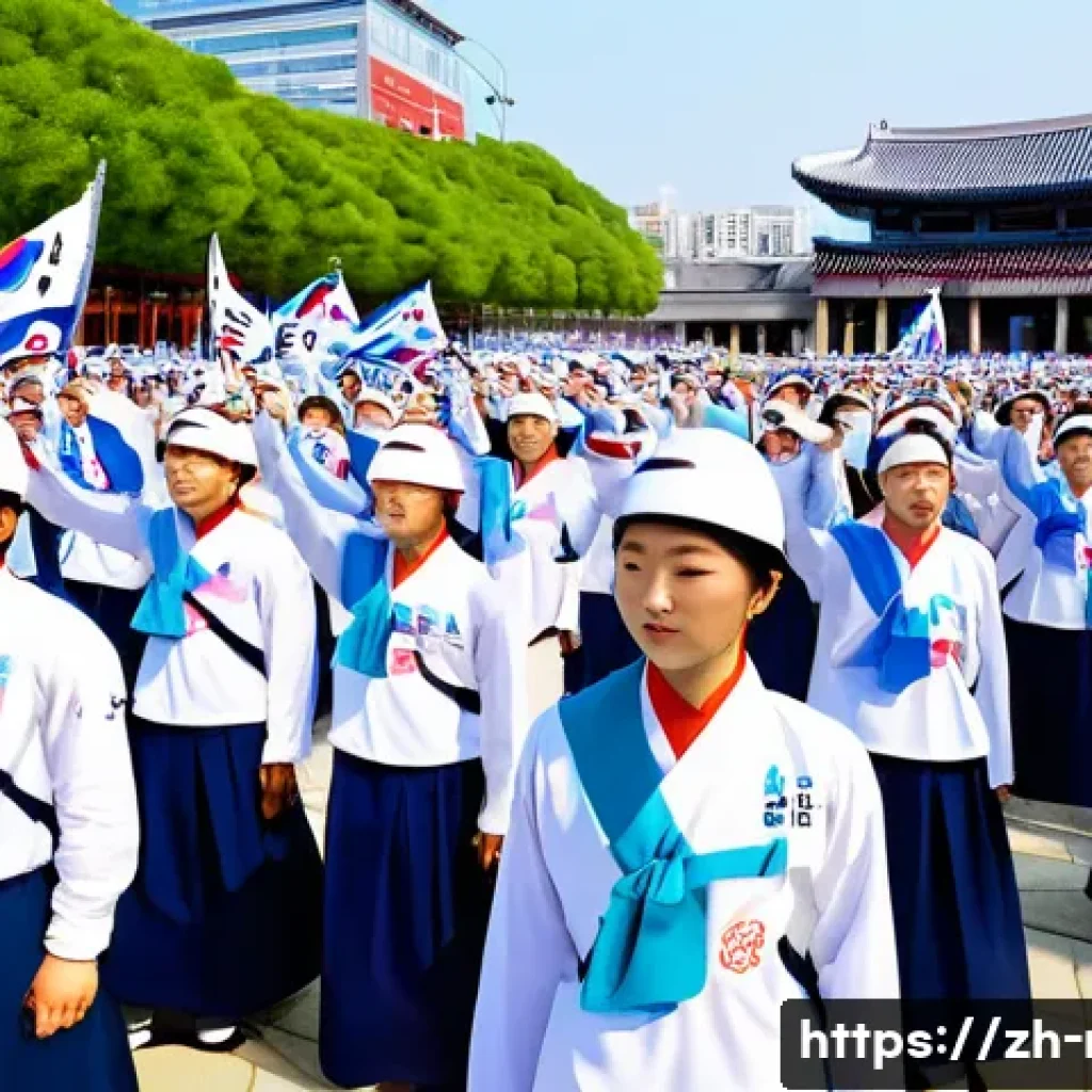 일제 강점기 독립운동 - **Prompt:** A vibrant, historically accurate depiction of the 1919 March First Movement in Korea. A ...