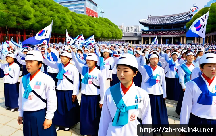 일제 강점기 독립운동 - **Prompt:** A vibrant, historically accurate depiction of the 1919 March First Movement in Korea. A ...